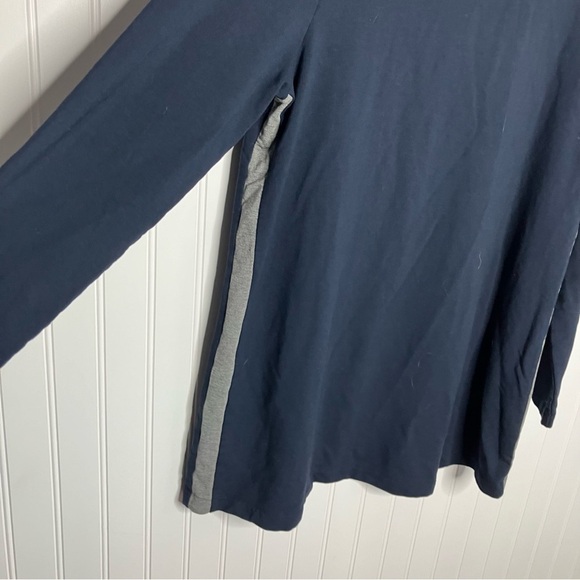 J Jill Top Medium Navy Blue Gray Long Sleeve Stretch Casual Fall Women - Picture 3 of 7